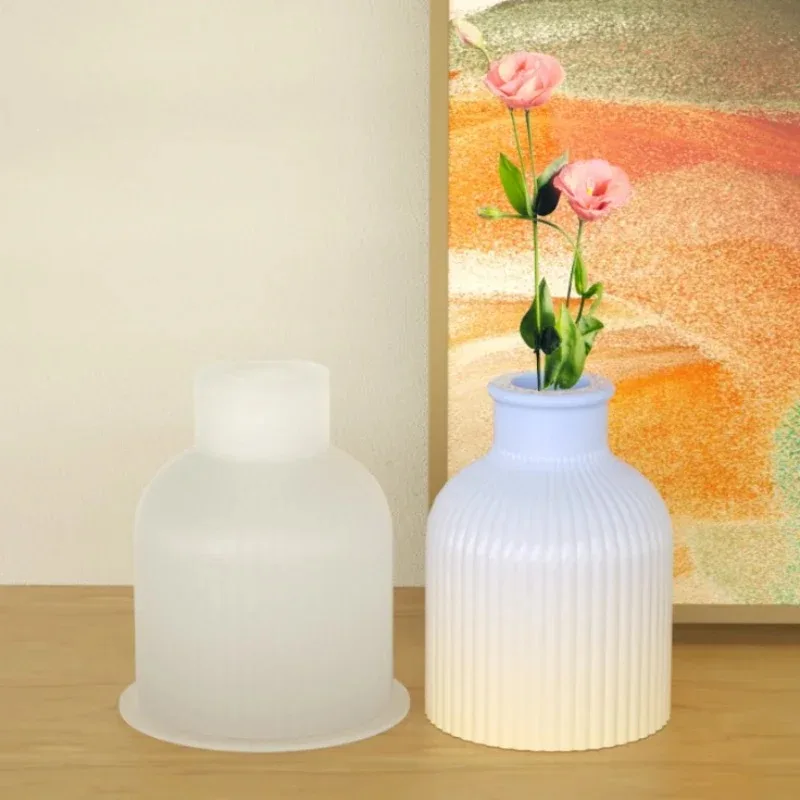 Silicone Mold DIY Tray Gypsum Cement Flower Pot Vase 3D Epoxy Resin Jewelry Storage Box Crystal Drip Glue Home Decor