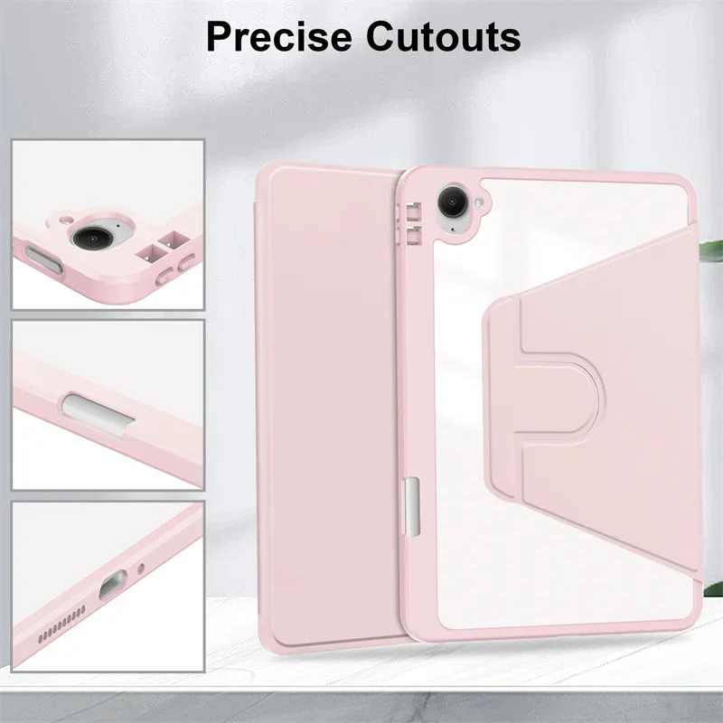 360° Rotating Clear Cover with Pencil Holder