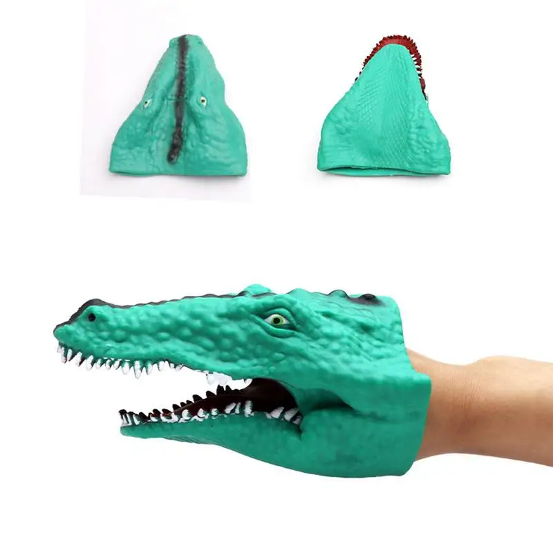 Hand Puppet Toys Realistic Latex Simulation Animal Dinosaur Shark Children Halloween Cosplay Toys Props Story Telling