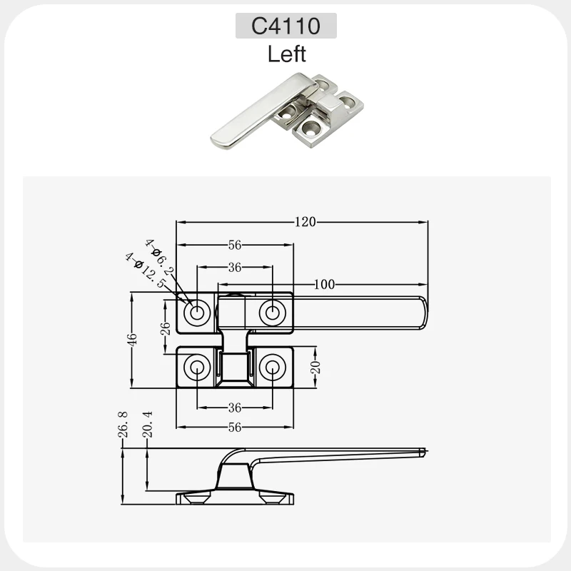 Door Handle Lock Stainless Steel Soundproof Door Rotary