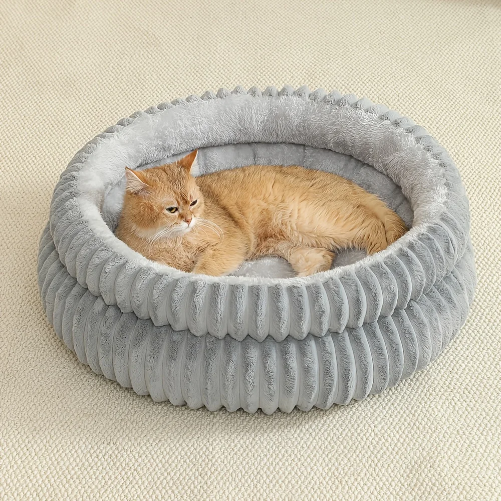 Cuccia rotonda e morbida per cani e gatti letto accogliente_voghion.com