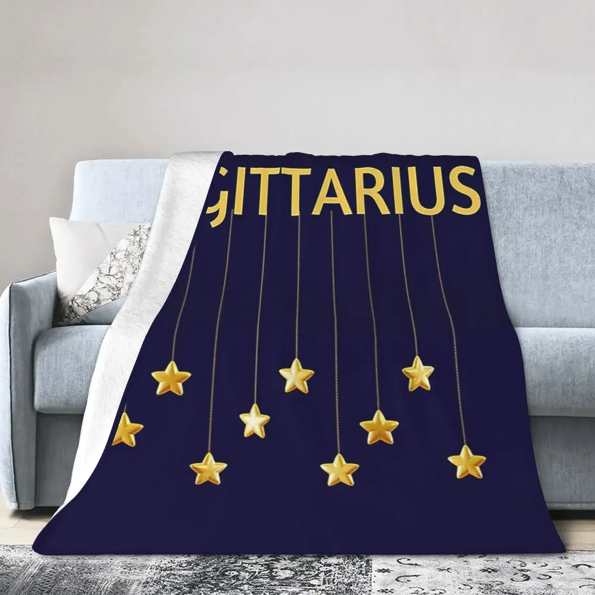 

Sagittarius Zodiac Sign With Stars Blankets Soft Warm Flannel Throw Blanket Plush for Bed Living room Picnic Travel Home Couch