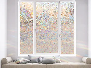Fenster-Sichtschutzfolie, Regenbogenfarben, statisch haftende Buntglasfolie, Fensterabdeckungsaufkleber, nicht klebend, abnehmbar, reflektierend, für Zuhause – Detail 7
