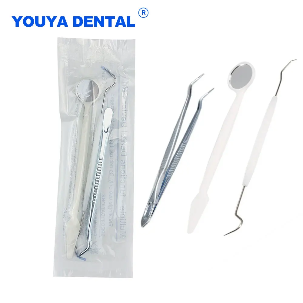 3pcssetDentalinstrumentMirrorProbeHookPickTweezerSetDentistry