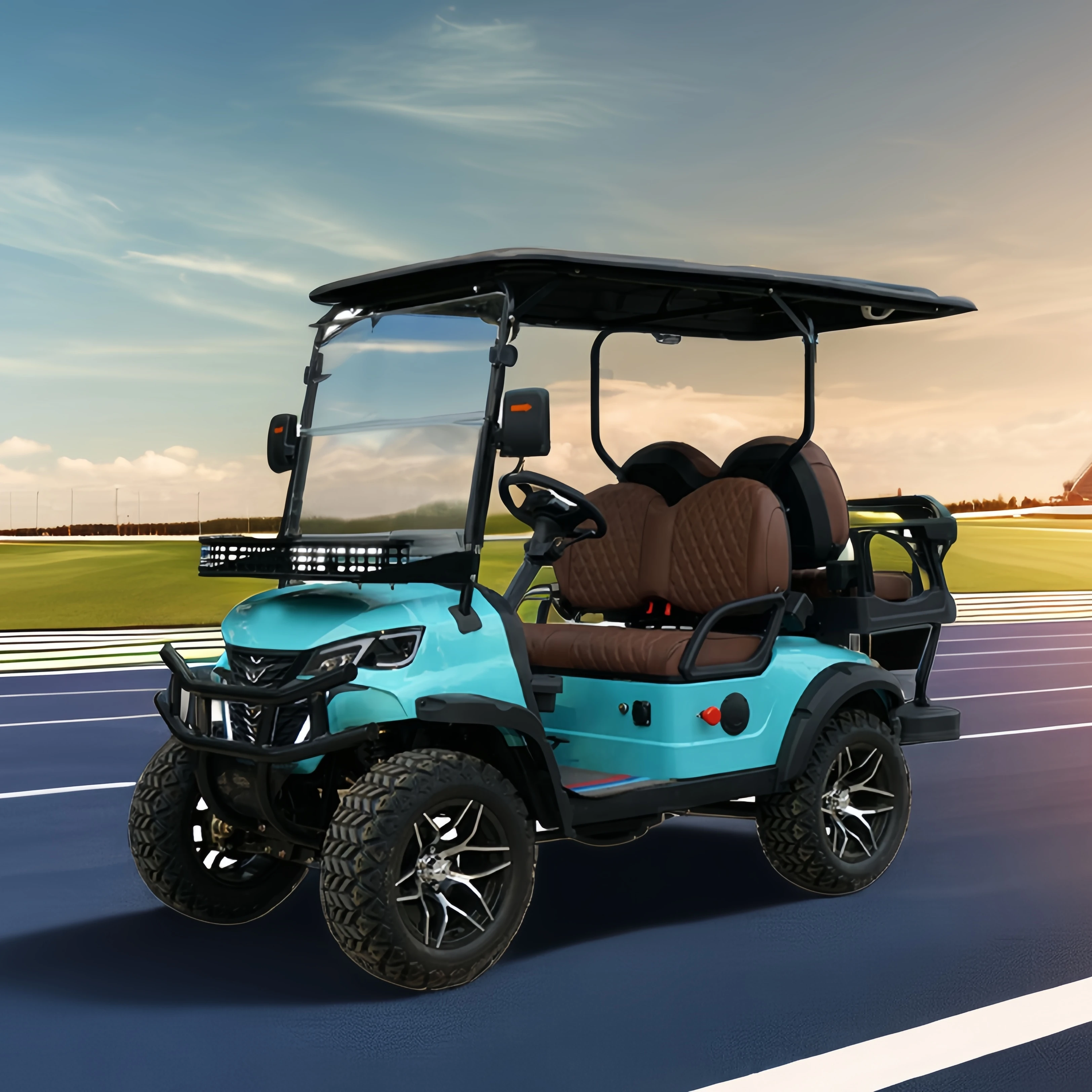 Electric 4 Seater Hunting Golf Cart mini electric golf carts 4 seater club car