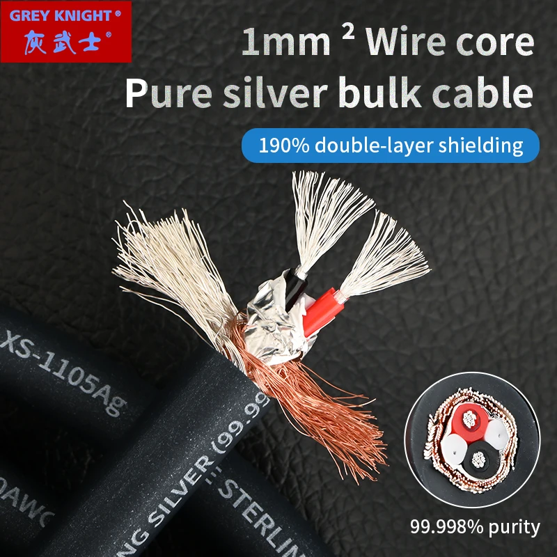 Grey Knight High Fidelity Pure Silver Two Core Loose Wire Single Core 0.5Mm ² Cavo Audio Balance Line Fai Da Te Two Core Loose Line