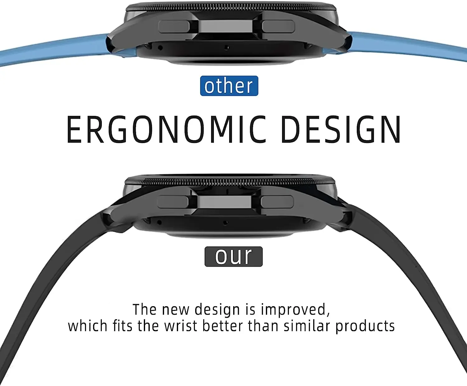 Magnetic Buckle Silicone Watch Band with 20mm Strap Width