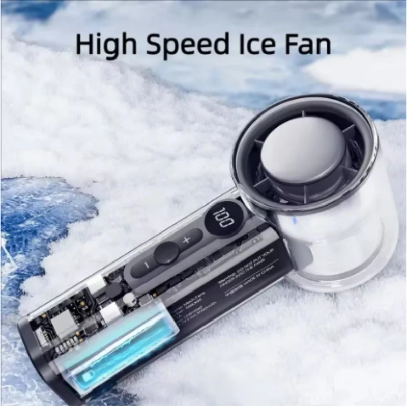 Portable Handheld Fan USB Rechargeable Mini Desk Fan Outdoor High-Speed Refrigeration Air Cooling Fan Compact Travel-Friendly