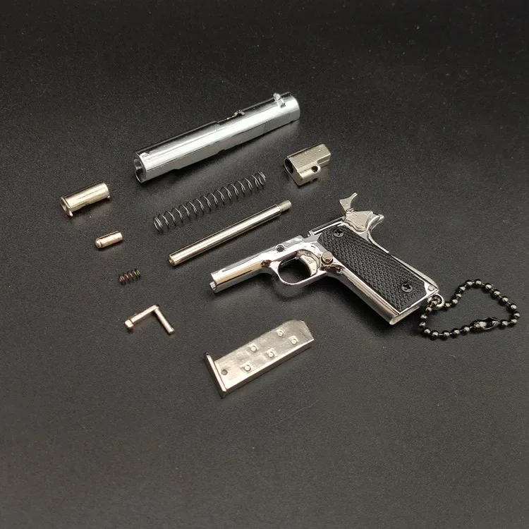 Csnoobs Alloy 1:3 Colt M1911 Pistol Miniature Model Assemblable Toy Gun Keychain Backpack Pendant Decoration Gift Toy Boy 6