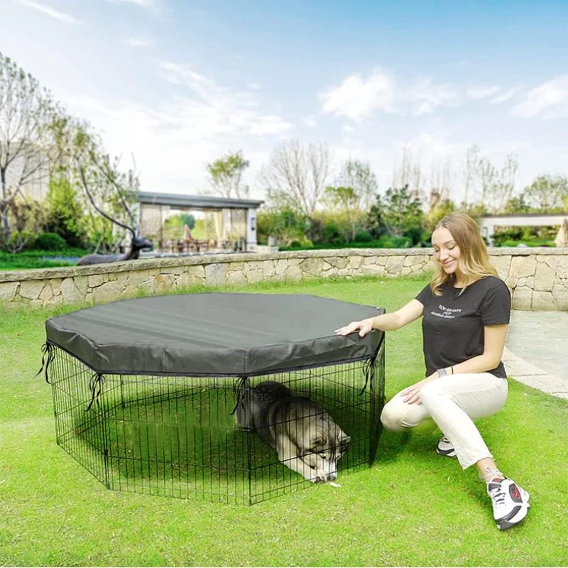 174CM Dog Crate Cover for Pet Dog Outdoor Tent Waterproof Cover for Animal Cage Large Kennel Sunscreen Rainproof Accessory