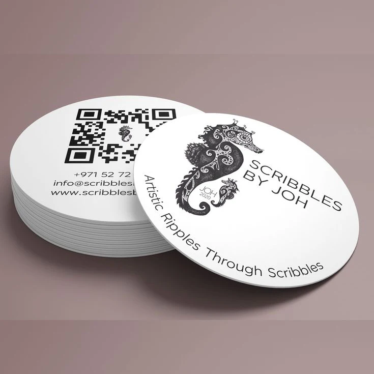 Round Creative Business Card Print Design Postcard Circle Wedding Menu For Dinner Table Baby Shower Bridal Shower