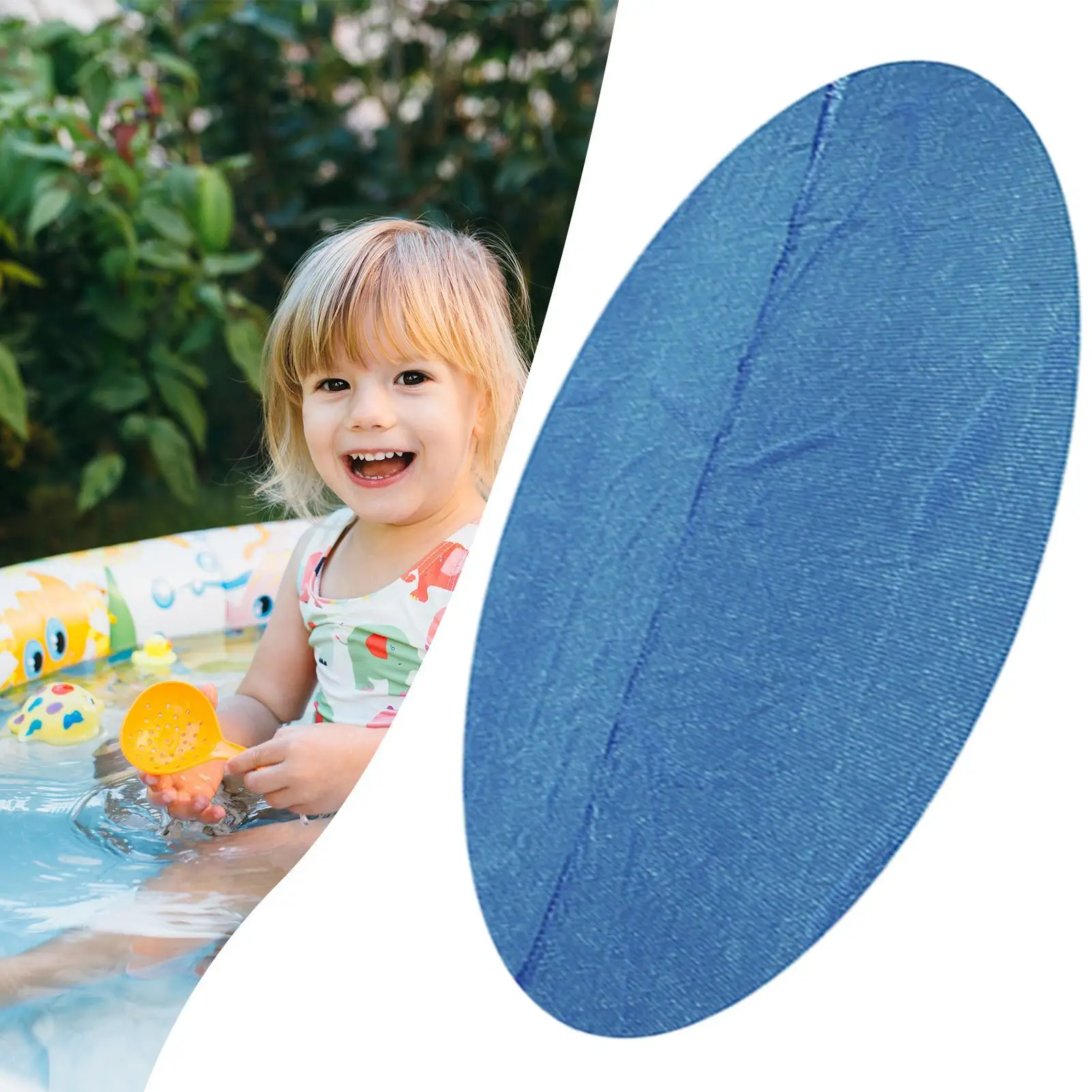 Solar Pool Cover 8 FT Round Solar Blanket Circle Floating Thermal Insulation Pool Bubble Covers for Swimming Pools