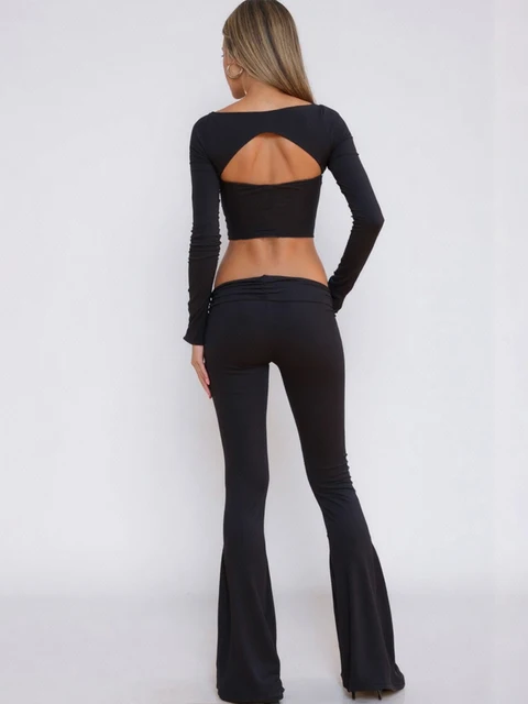 Trinity Low Neck Long Sleeve Pant Set 3