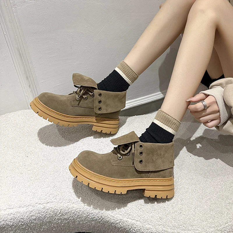 

Ladies Shoes 2023 High Quality Lace Up Women's Boots Fashion Solid Daily Boots Women Hot Sale Naked Boots Platform Heels Boots