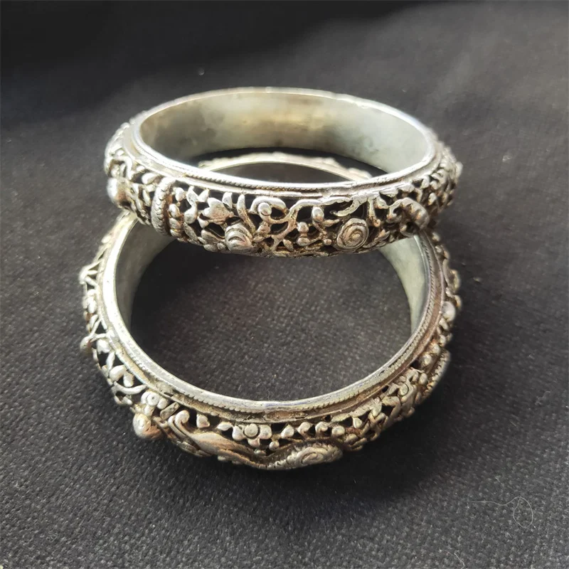 

Горячая Распродажа натуральный резанный вручную тибетский серебряный полый Дракон рыба Браслет Модные ювелирные изделия браслет Мужчины Женщины удачи подарки 1