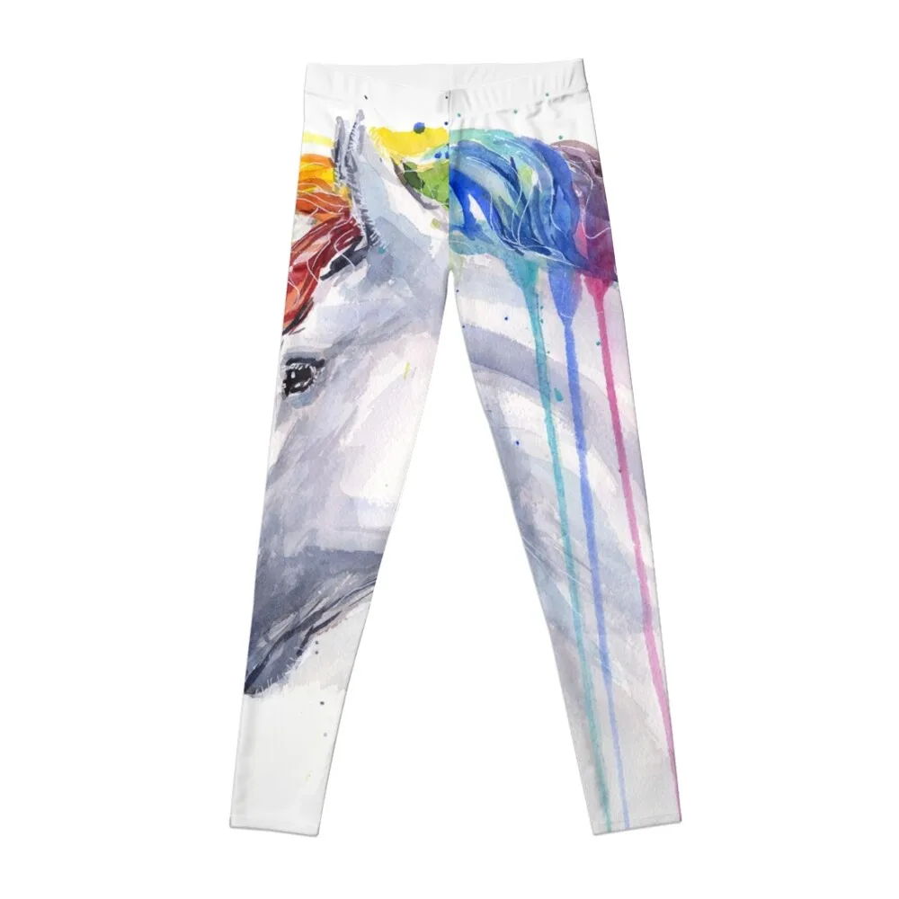 

Rainbow Unicorn Watercolor Leggings Women's sports workout clothes for sporty woman gym Golf wear Womens Leggings