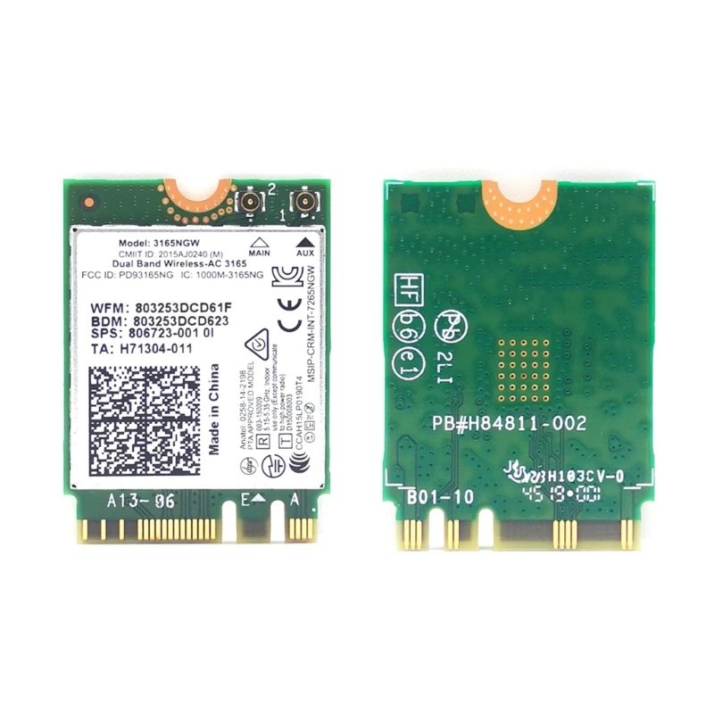 5NGW 무선 네트워크 카드 5Ghz 600M 3165 듀얼밴드 NGFF 와이파이 어댑터