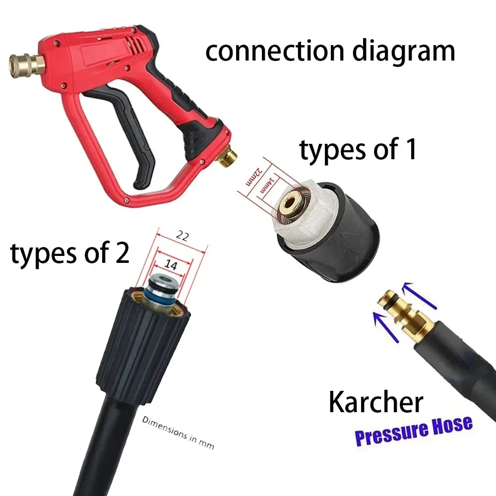 

High Pressure Water Gun For Karcher K Series Car Washer With Quick Connect Nozzles And Extension Wand