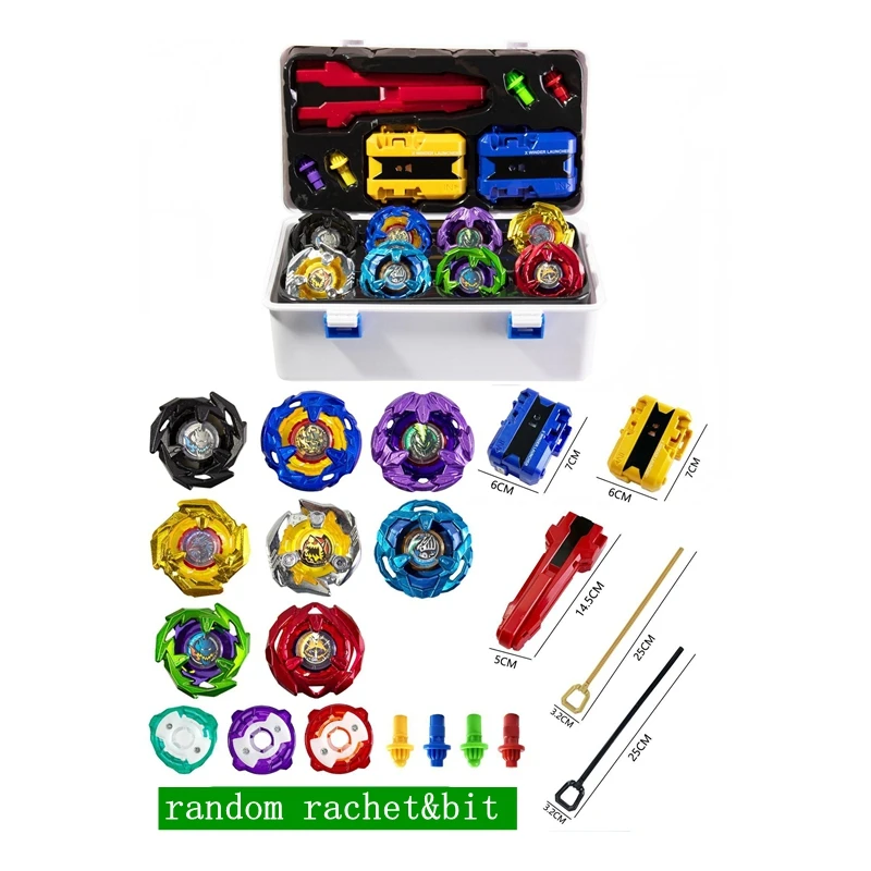 그립, 발사기, 보관함이 포함된 8PCS 베이 X BX 스피닝 탑 선물 장난감 ..