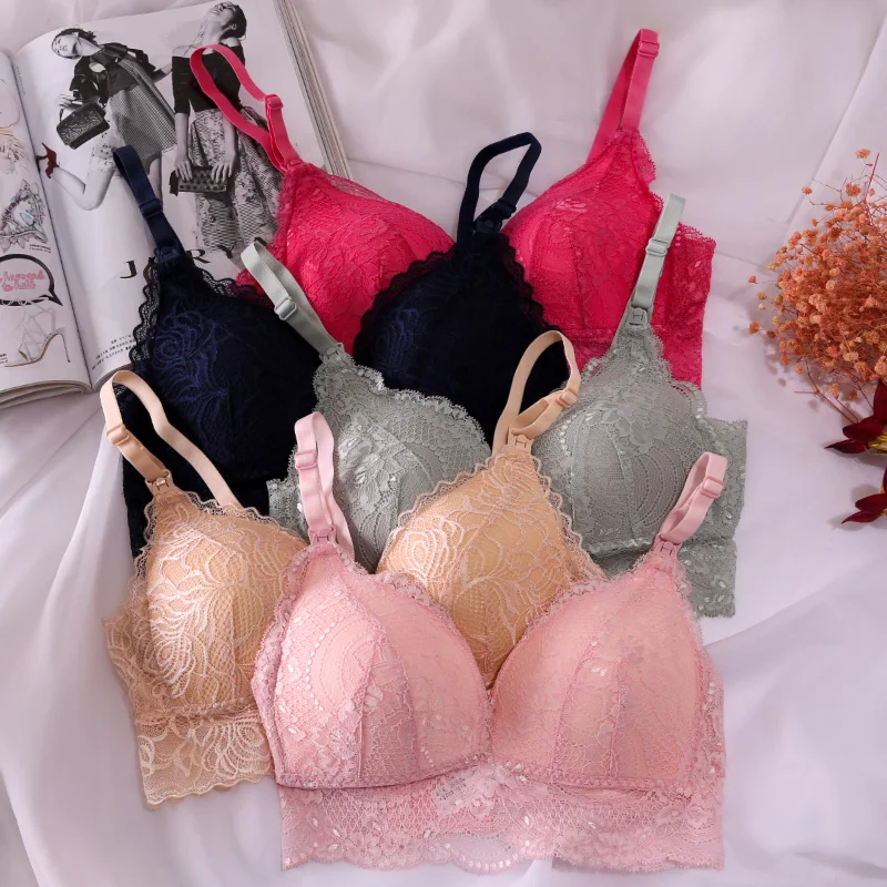Pregnant women's underwear breast-feeding bras comfortable pregnancy special thin gathered to prevent drooping nursing bra 3