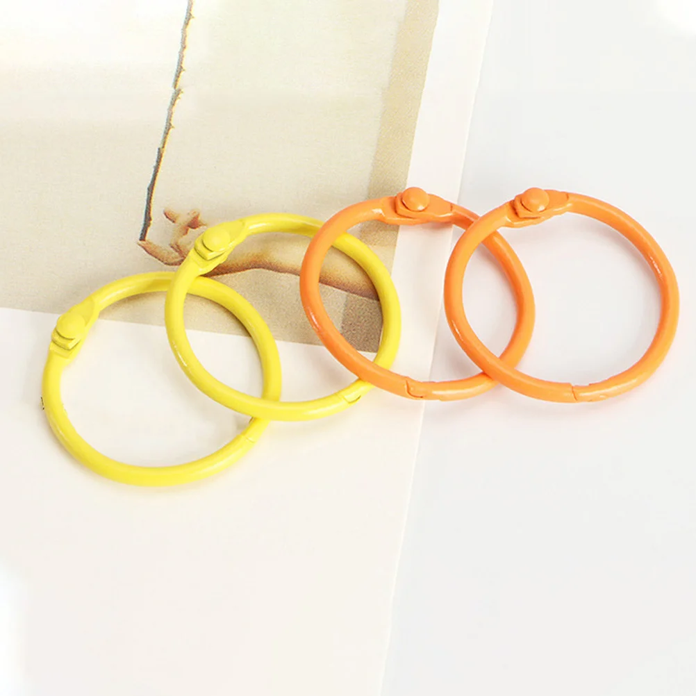 

60 Pcs Binder Ring Book Supply Convenient Key Compact Daily Use Chain Metal Fob Accessory Paint Reusable