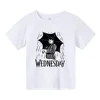 Tshirts Hot Movie Wednesday Addams 3d Printed Boy Girl Summer Casual Fashion Harajuku Oversized O-neck Tshirt Kids Tees Clothes 2