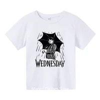 Tshirts Hot Movie Wednesday Addams 3d Printed Boy Girl Summer Casual Fashion Harajuku Oversized O-neck Tshirt Kids Tees Clothes 2