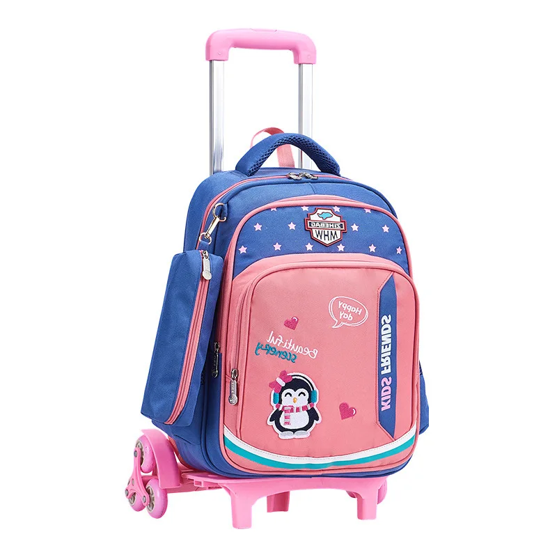 3PCS/SET kids climb stairs luggage school bag On wheels students