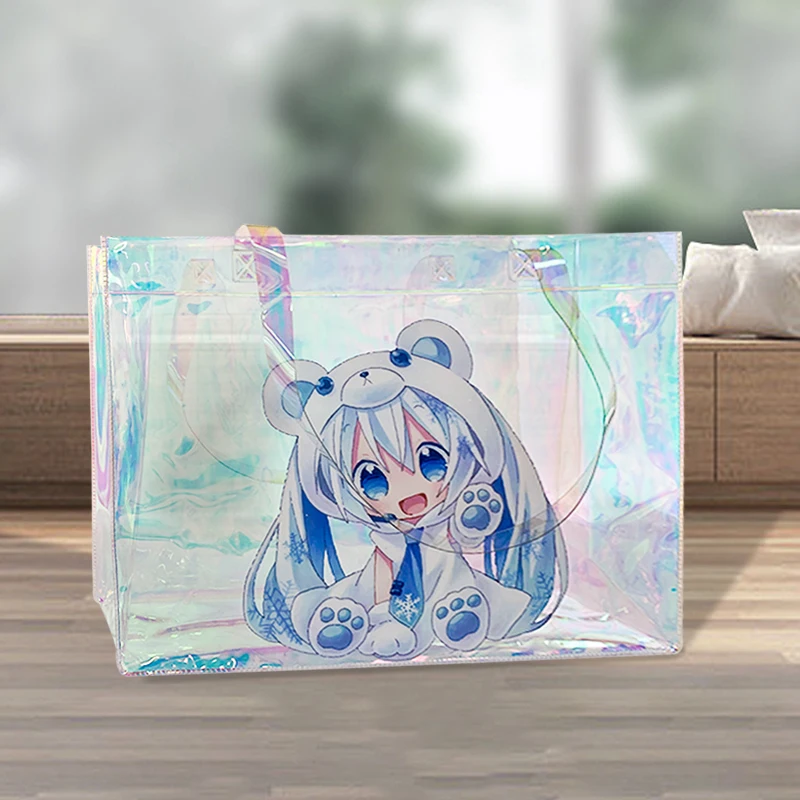 Transparent Tote Bags For Student Beauty Transparent Tote Bags For Girls Large Capacity with Handles Portable Shopping Handbag