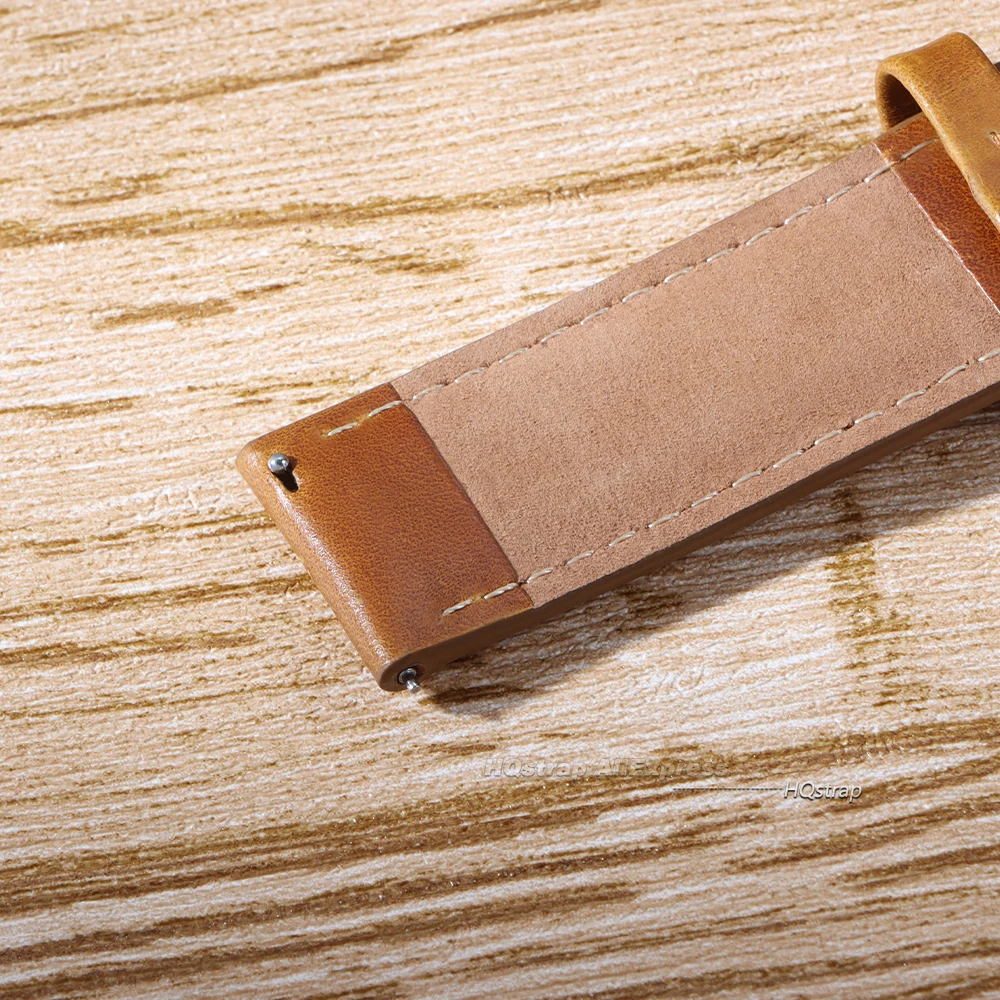 Vintage Cowhide Leather Watch Strap - Classic Universal Wristband