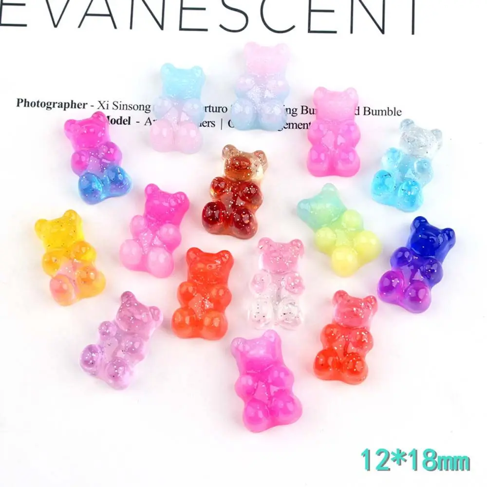 

Candy Color Necklace Scrapbooking Gummy Cabochon Flatback Accessories Glitter Bear Embellishment DIY Making Decoration Craft