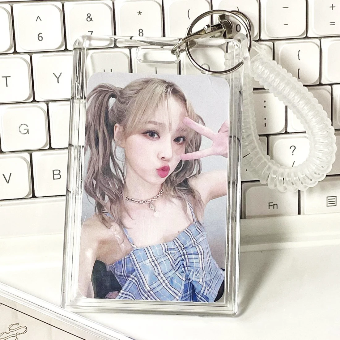 

Ins Photocard Holder Idol Photo Protector Photo Binder Idol Photo Sleeves Holder Pearl Keychain Student Stationery Supplies