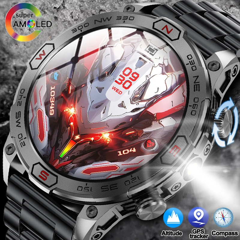 

2024For HUAWEI Android Men Outdoor GPS Compass Smartwatch Bluetooth Call Sport Tracker Blood Pressure IP68Waterproof Smart Watch