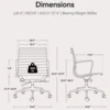 Low Back Brown Ribbed Genuine Leather Office Chair with Aluminium Alloy Frame Swivel Computer Chair 2