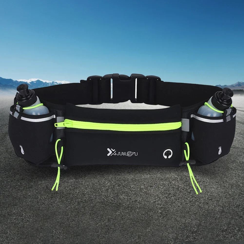 남녀공용 마라톤 달리기 허리 팩, 듀얼 포켓, 휴대폰 물병 스포츠 패니 팩, 야외 피트니스 벨트 허리 가방