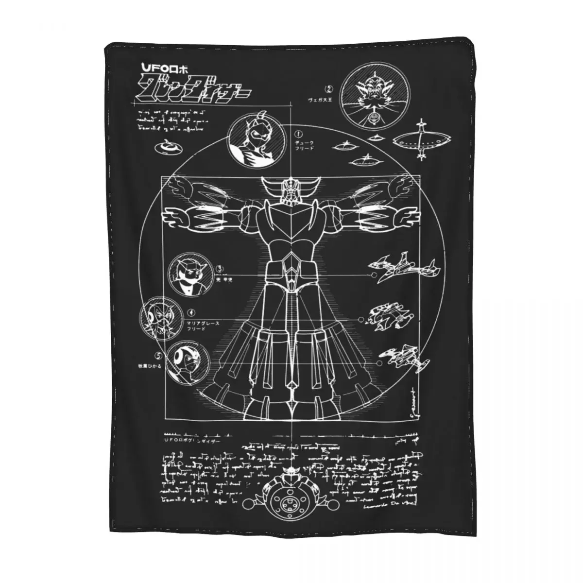 

UFO Goldorak Robot Da Vinci Grendizer Merchandise Blanket Coral Fleece Plush Print Bed Throw Blankets Cozy Ultra-Soft