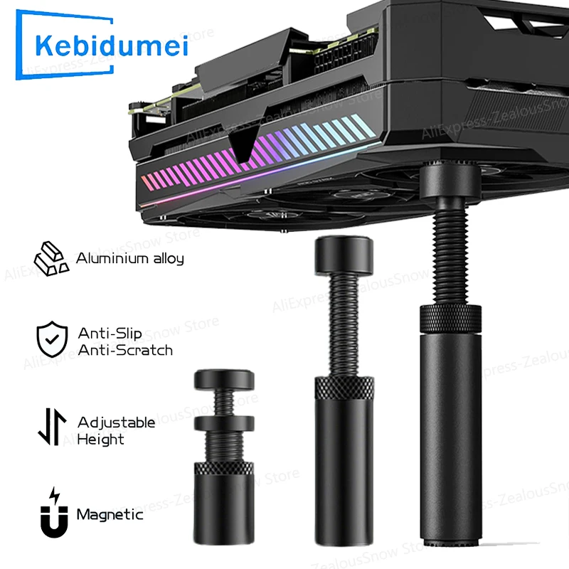 Support de Support de carte graphique GPU en alliage d'aluminium, Support d'affaissement de carte vidéo, Support d'affaissement GPU, Support de montage de boîtier d'ordinateur PC