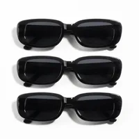 10 pièces Vintage noir carré lunettes De soleil femme marque De luxe petit rectangle lunettes De soleil femme dégradé clair miroir Oculos De Sol 2