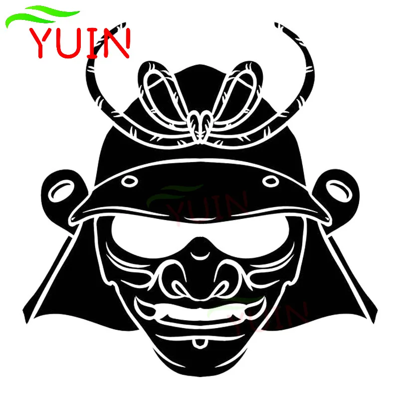 

Samurai Msak Japanese Head Car Sticker Fashion Car Window Decoration PVC Waterproof Sunscreen Decal Black/White/Red/Laser/Silver