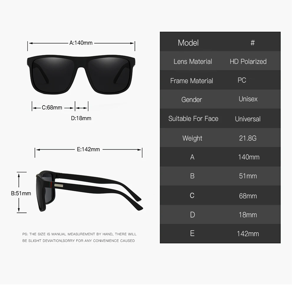 Mode Vintage Quadrat Sonnenbrille Männer Frauen Luxus Marke Designer männer Sonnenbrille Fahren Angeln UV400 Brillen Mann – Detail 8