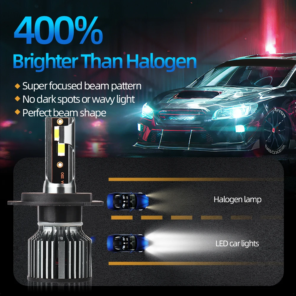 LED 자동차 헤드라이트 전구, 매우 밝은 자동 램프, Toyota Hilux 2012 2013 적합, 12V, H11, 30000LM, H4, 180W, 2 개, 4 개
