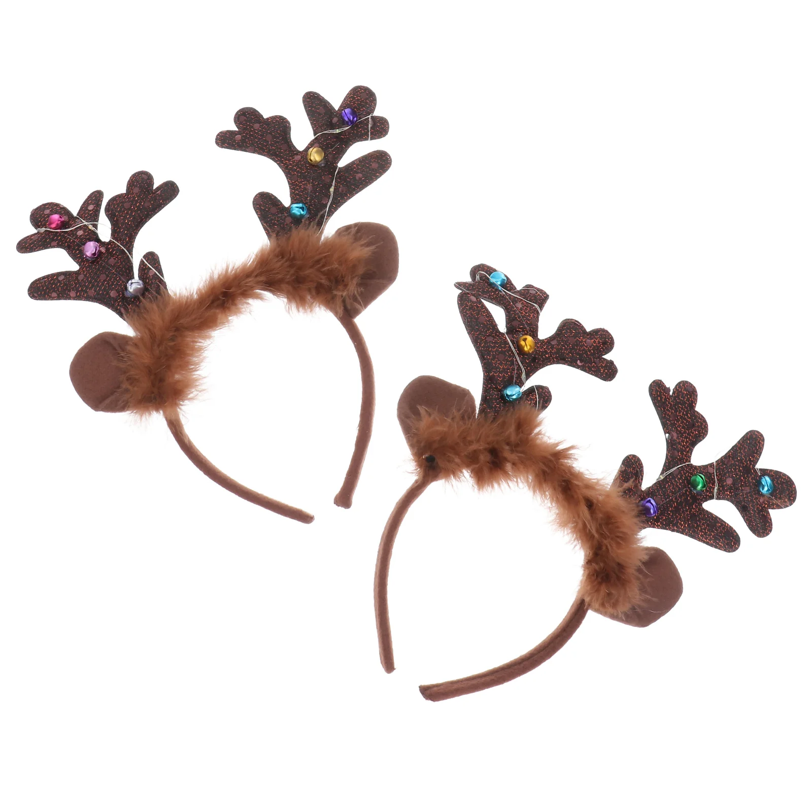 

2 Pcs Pet Antler Headband Christmas Headwear Cat Luminous LED Clothing Headdress Decor Xmas Dogs Hair Hoops