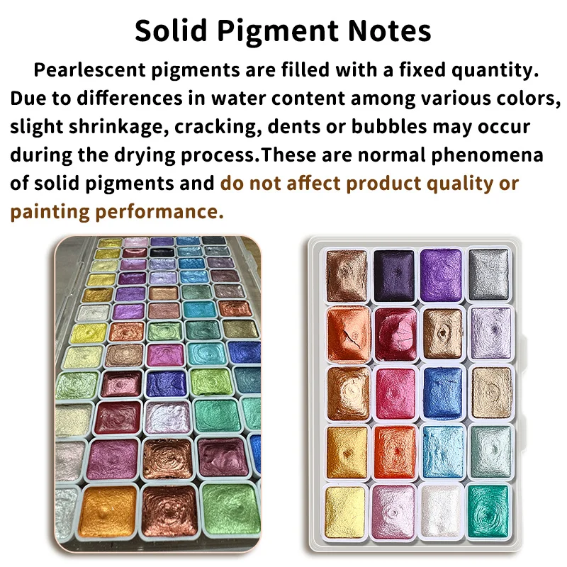 98-Color Metallic Shimmer Watercolor Paint Set,Pearl Pigments for Artists,Hobbyists for Illustration,Scrapbooking,Decoration - 6