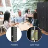 Room Divider 6FT Wall Divider Wood Screen 4 Panels Wood Mesh Hand-Woven Design Room Screen Divider Indoor Folding Portable Parti 6