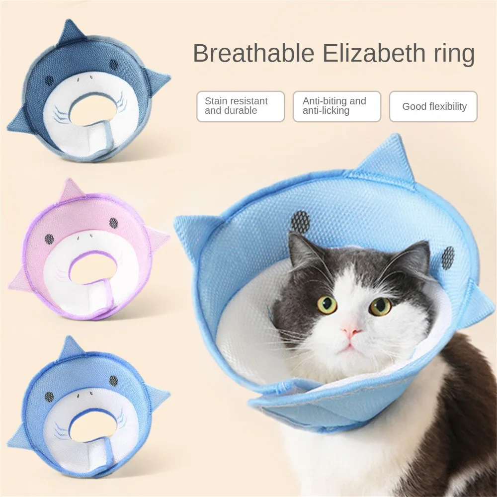 

Scratch After Surgery Adjustable Cat Elizabethan Collar With Adjustable Straps Puppy Cat Accessories Pet Health Care Protected