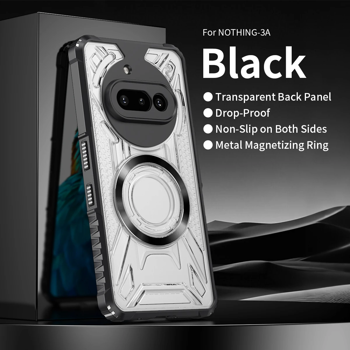 Luxury Armor Magnetic Magsafe Transparent Phone Case - Shockproof Battle Shadow Cover