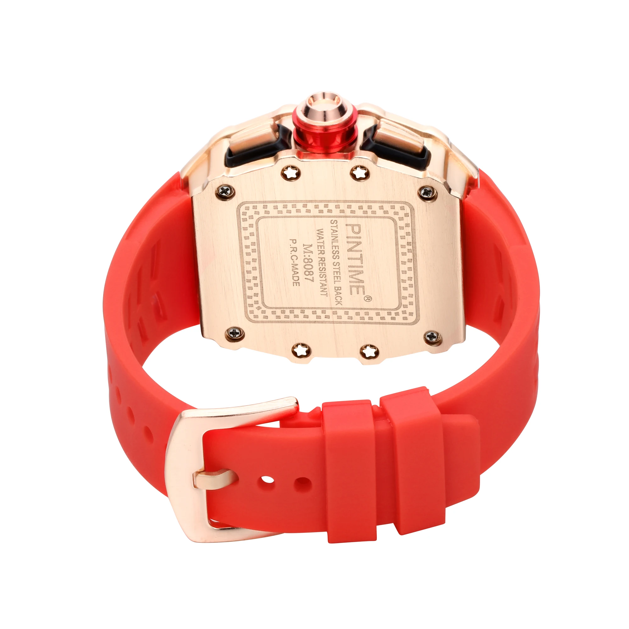 PINTIME عادية الرجال موضة الرياضة روز الذهب ساعة ك...