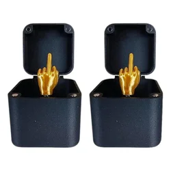 Christmas Desk Decoration: Fun Surprise Gift Box with Middle Finger Toy - Humorous Accessories & Decor (2PCS)