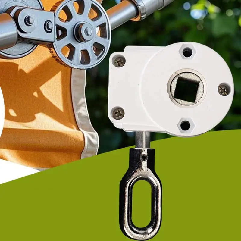 Outdoor Crank Gear Drive Awning Worm Gear Yard Lawn Balcony Patio Aluminum Alloy Awning Gearbox Canopy Accessories
