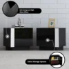 110" Large Fireplace TV Stand Set , Includes 70" 2-Tier Fireplace TV Stand, TV Console with LED Light for Living Room, Black 5